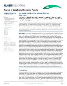 PUBLICATIONS Journal of Geophysical Research: Planets RESEARCH ARTICLE[removed]2013JE004592 Key Points: • Global lunar map of zero-phase