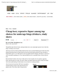 Cheap beer, expensive liquor among top choices for underage b...  http://www.baltimoresun.com/news/maryland/education/blog/b... 75° F