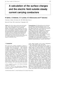 37  Eur. J. Phys[removed]–42. Printed in the UK A calculation of the surface charges and the electric field outside steady