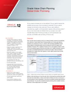 Oracle Global Order Promising Datasheet