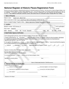 United States Department of the Interior  NPS Form[removed]OMB No[removed]National Register of Historic Places Registration Form This form is for use in nominating or requesting determinations for individual properti