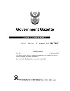 Electoral Laws Amendment Act [No. 34 of 2003]