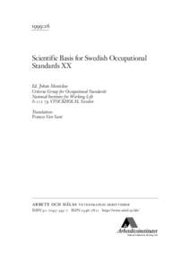 Scientific Basis for Swedish Occupational Standards XX