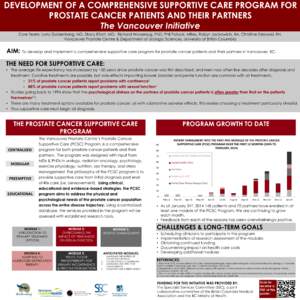 DEVELOPMENT OF A COMPREHENSIVE SUPPORTIVE CARE PROGRAM FOR PROSTATE CANCER PATIENTS AND THEIR PARTNERS The Vancouver Initiative Core Team: Larry Goldenberg, MD, Stacy Elliott, MD, Richard Wassersug, PhD, Phil Pollock, MR
