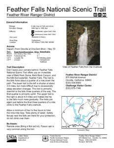 Feather Falls National Scenic Trail Feather River Ranger District +bV  General Information