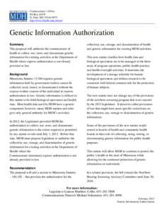 Genetic Information Authorization