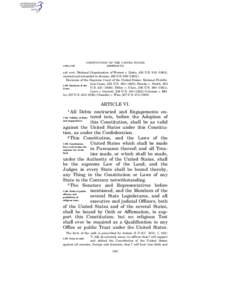 CONSTITUTION OF THE UNITED STATES § 193–§ 197 [ARTICLE VI]  sub nom. National Organization of Women v. Idaho, 455 U.S[removed]),