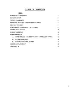 TABLE OF CONTENTS ITEM PLANNING COMMITTEE 2