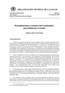 ORGANIZACIÓN MUNDIAL DE LA SALUD CONSEJO EJECUTIVO 110ª reunión Punto 4.2 del orden del día provisional  EB110/3