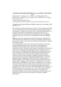 Perspectives of hydrothermal field discovery at are of Sierra-Leone fracture zone Mazarovich A.O. 1, Simonov V.A. 2, Peyve A.A.1, Dobrolyubova K.O.1, Kovyazin S.V. 2, Raznitsyn Yu.N.1, Savelieva G.N.1, Skolotnev S.G.1, S