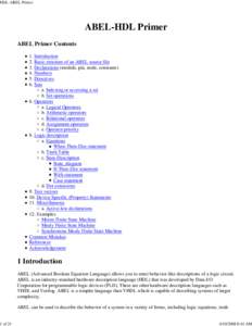 HDL-ABEL Primer  1 of 21