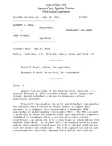 State of New York Supreme Court, Appellate Division Third Judicial Department Decided and Entered: July 10, 2014 ________________________________