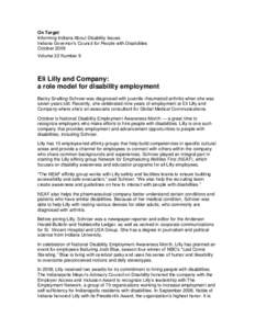 On Target Informing Indiana About Disability Issues Indiana Governor‟s Council for People with Disabilities October 2009 Volume 22 Number 9