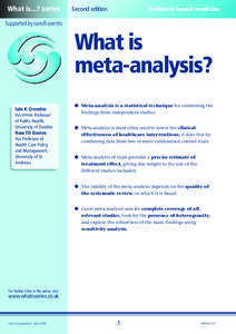 What is...? series  Second edition Evidence-based medicine