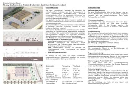 Energieeffizientes Bauen Planung Straßenmeisterei Ansbach-Brodswinden, Staatliches Hochbauamt Ansbach Gebäudekonzept Energiekonzept