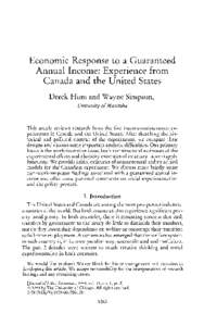 Economic Response to a Guaranteed Annual Income: Experience from Canada and the United States