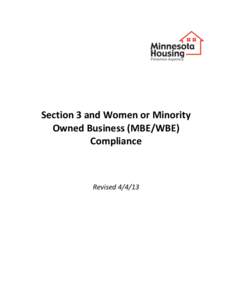 Section 3 and Women or Minority Owned Business (MBE/WBE) Compliance Revised[removed]