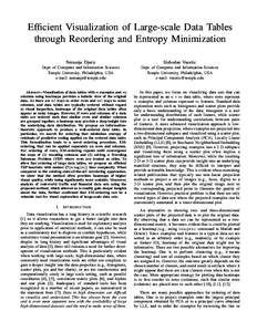 Efficient Visualization of Large-scale Data Tables through Reordering and Entropy Minimization Nemanja Djuric Slobodan Vucetic