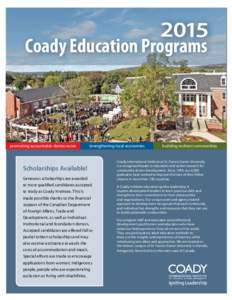 Coady Education Programs  promoting accountable democracies strengthening local economies