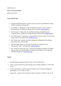 Publikationen von Prof. Dr. Petra von Gemünden (Stand Februar[removed]Buchveröffentlichungen