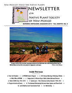 Native Plant Society  N e w M e x i co ’s V o i c e f o r N at i v e P l a n t s of New Mexico