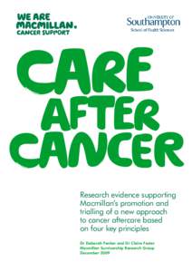 care  after cancer Research evidence supporting