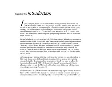 Chapter One  Introduction I