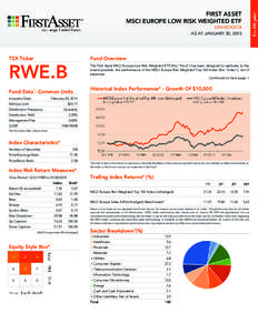 First Asset MSCI Europe Low Risk Weighted ETF (Unhedged)