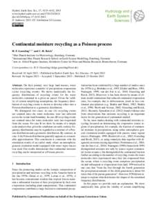 Poisson processes / Poisson distribution / Hydrology / Water vapor / Rain / Moisture recycling / Precipitation / Nutrient cycle / Statistics / Atmospheric sciences / Meteorology