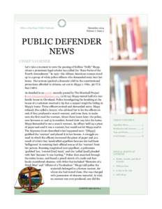 Office of the State Public Defender  December, 2014 Volume 7, Issue 2  PUBLIC DEFENDER
