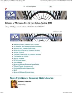 Library of Michigan LM4X Newsletter, Spring 2014