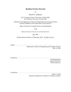 Network performance / Distributed data storage / File sharing / Hari Balakrishnan / Overlay network / Resilient Overlay Network / Content delivery network / Routing / Transmission Control Protocol / Computing / Concurrent computing / Distributed computing