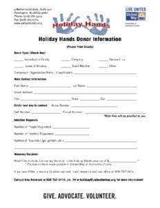 October 16, 2014  United Way of Hunterdon County is looking for donors to lend a hand to families right here in Hunterdon County who are facing a difficult holiday season. Last year, the Holiday Hands program provided h