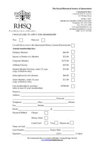 Payment systems / Royal Historical Society of Queensland / Credit card / Fax / Cheque