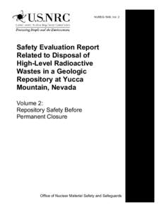 NUREG-1949, Vol. 2  Safety Evaluation Report Related to Disposal of High-Level Radioactive Wastes in a Geologic