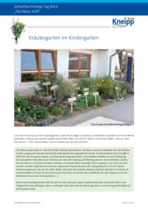 Sebastian-Kneipp-Tag 2014 „Die Natur hilft“ Kräutergarten im Kindergarten  Foto: Kneipp-Kita Märchenburg Büdingen