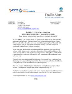 Traffic Alert www.VAmegaprojects.com RELEASE: CONTACT:  Immediate