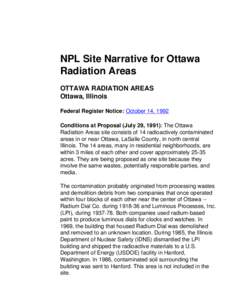 NPL Site Narrative for Ottawa Radiation Areas, NPL, Superfund, US EPA