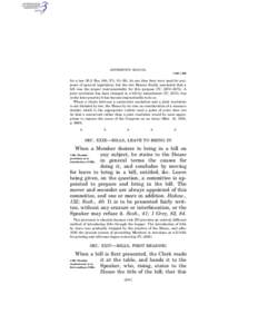 JEFFERSON’S MANUAL § 398–§ 399 for a law (H.J. Res. 864, P.L. 91–59). At one time they were used for purposes of general legislation; but the two Houses finally concluded that a bill was the proper instrumentalit