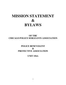 MISSION STATEMENT & BYLAWS OF THE CHICAGO POLICE SERGEANTS ASSOCIATION