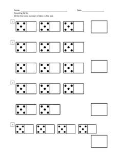 Name ________________________________________ Counting By 5s Write the total number of dots in the box. 1  2