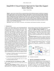 Online Submission ID:  EasySVM: A Visual Analysis Approach for Open-Box Support Vector Machines Category: Technical Paper