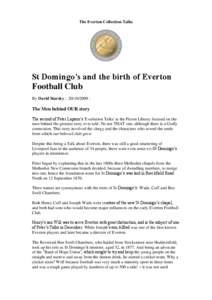The Everton Collection Talks  St Domingo’s and the birth of Everton