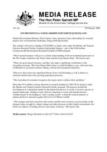 MEDIA RELEASE The Hon Peter Garrett MP Minister for the Environment, Heritage and the Arts PG[removed]February 2008