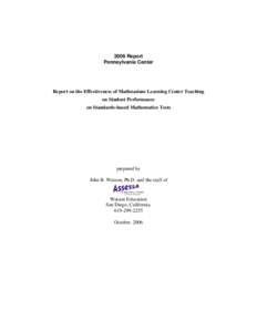 Microsoft Word - Mathnasium Experimental Study Report - McMurray_PA 2006.doc