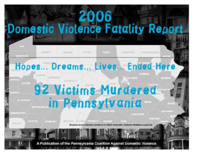 2006  Domestic Violence Fatality Report Hopes... Dreams... Lives... Ended Here  92 Victims Murdered