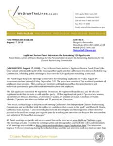 FOR IMMEDIATE RELEASE August 17, 2010 CONTACT: Margarita Fernández Direct Line[removed], x343