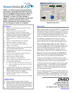 StreamValve III -- TS Player/Recorder Software