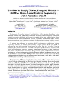 Satellites to Supply Chains, Energy to Finance — SLIM for Model-Based Systems Engineering. Part 2: Applications of SLIM