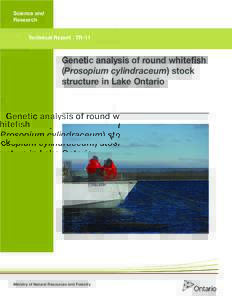 Science and Research Technical Report TR-11 Genetic analysis of round whitefish (Prosopium cylindraceum) stock